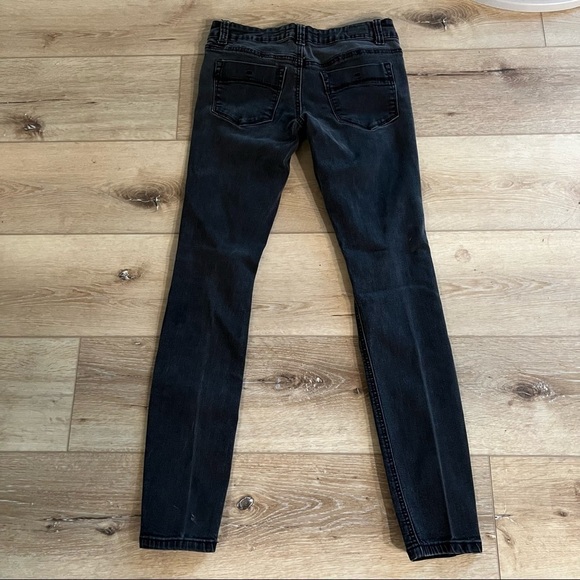 𝅺RSQ Ibiza skinny black distressed jeans, size 7, super stretchy. - Picture 4 of 9